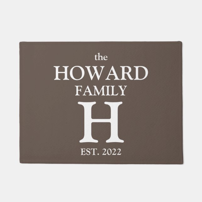 Tapete Modern Brown Monographic Name Newlyweds Na moda (Frente)