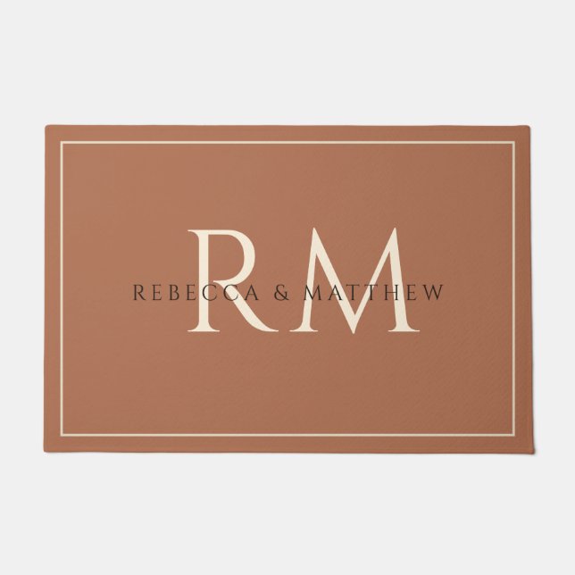 Tapete Modern Minimalist Terracotta Couple Monogram (Frente)