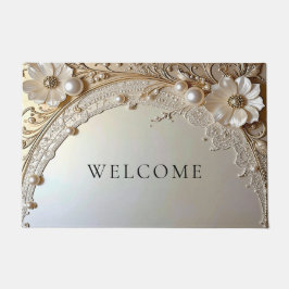 Tapete Modern White Flowers Pearls Doormat