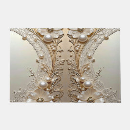 Tapete Modern White Flowers Pearls Doormat