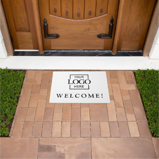 Tapete Modern White Promotional Business Logo Door Mat