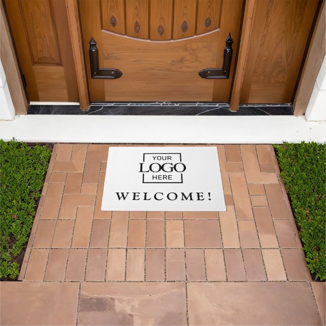 Tapete Modern White Promotional Business Logo Door Mat (Ar livre)