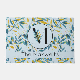 Tapete Moderno deixa Marinho azul Dourado "Letra M"