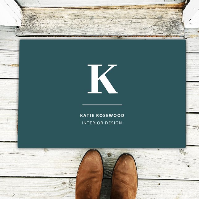 Tapete Moderno Verde Mínimo Moderno Grande Inicial (Criador carregado)