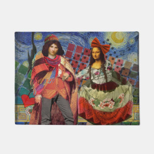 Tapete Mona Lisa Romântica Divertida Arte Colorida