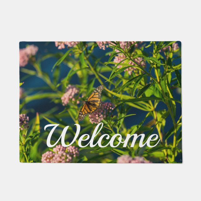 Tapete Monarch E Milkweed Bem-Vindo Porta (Frente)