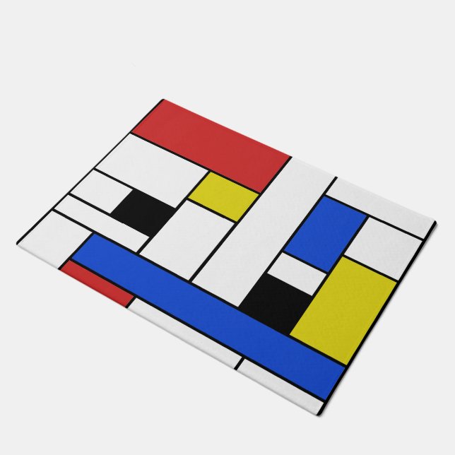 Tapete Mondrian alinha 18" x 24" esteira de porta (Inclinado)