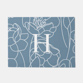 Tapete Monogram Name Blue Modern Wildflower