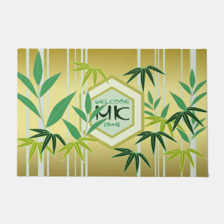 Tapete Monograma Bamboo Green Hexagon Oriental