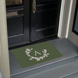 Tapete Monograma Botânico Russo Doo Verde da Floresta Ini