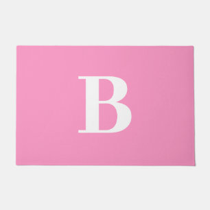 Tapete Monograma Branco Cor-de-Rosa Moderno