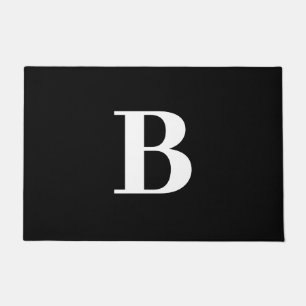 Tapete Monograma Branco Negro Mínimo Moderno