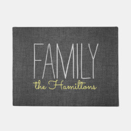 Tapete Monograma chique rústico da família no AMARELO