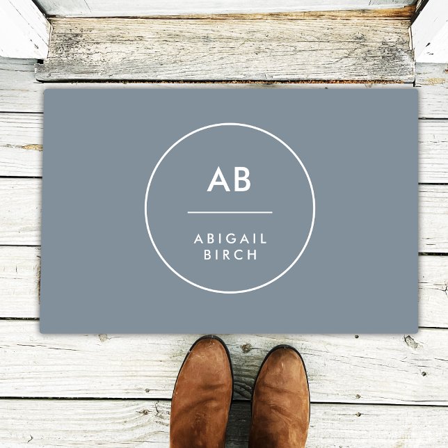 Tapete Monograma Cinza Azul Mínima Dusky Moderna (Criador carregado)