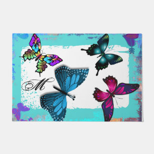 Tapete Monograma com Borboletas do Realm Morpho Aqua