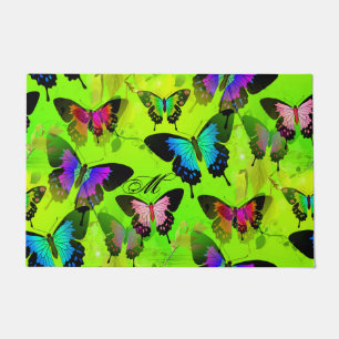 Tapete Monograma com Realm de Borboletas Morpho Aqua
