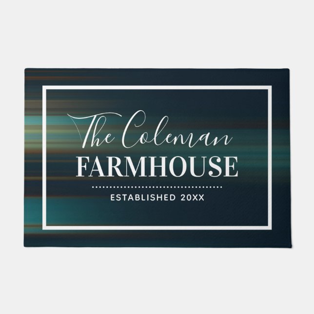 Tapete Monograma da família azul-Abstrato preto criativo (Frente)