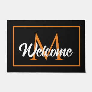 Tapete Monograma da família Black Orange de Halloween Bem