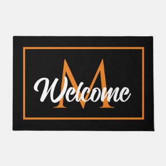 Tapete Monograma da família Black Orange de Halloween Bem