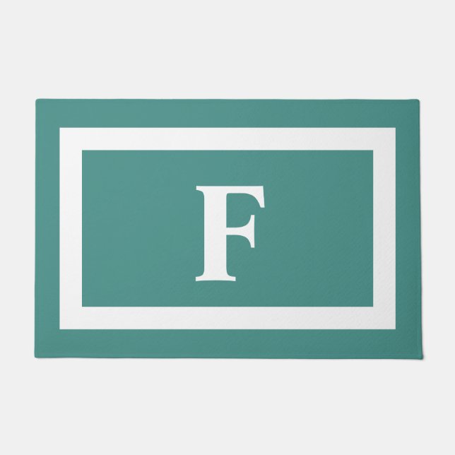 Tapete Monograma da família branca e lacrimal minimalista (Frente)