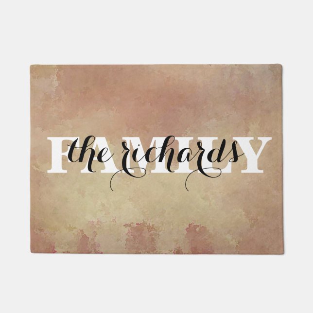 Tapete Monograma da família moderno e engraçado (Frente)