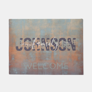 Tapete Monograma da família russa púrpura de abstrato azu