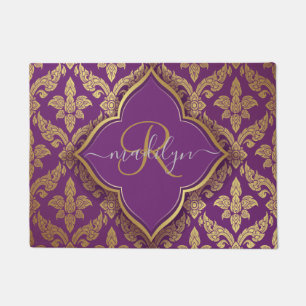 Tapete Monograma da Fleur Dourada Roxo