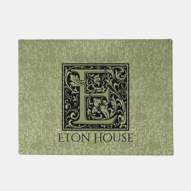 Tapete Monograma da letra da letra E primeiro (Frente)