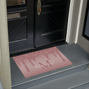 Tapete Monograma das unidades de brilho com brilho Dourad