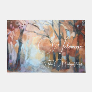 Tapete Monograma de aquarela laranja-acastanhada