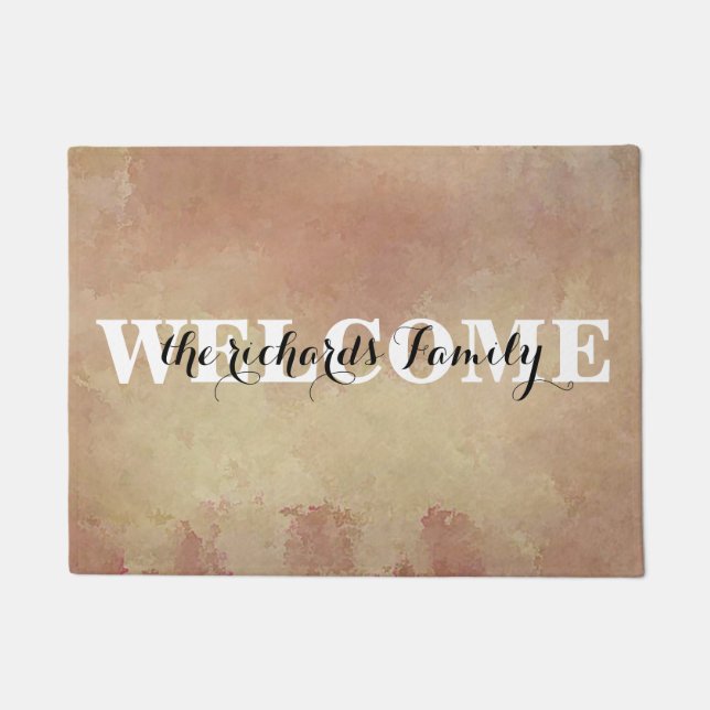 Tapete Monograma de Boas-vindas Personalizadas da Família (Frente)