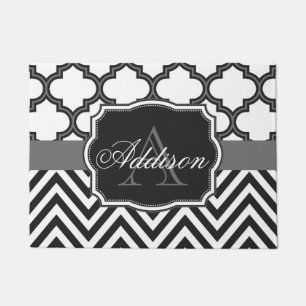 Tapete Monograma de Chevron Quatrefoil