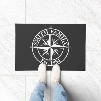 Tapete monograma de estrela da bússola emblema personaliz