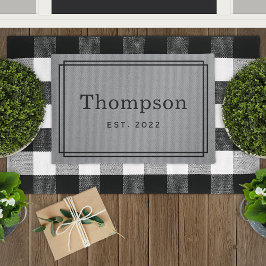 Tapete Monograma de Sobrenome da Família de Cinzas Person