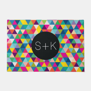 Tapete Monograma do costume do teste padrão do triângulo