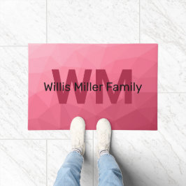 Tapete Monograma do Padrão Geométrico do Gradiente rosa c