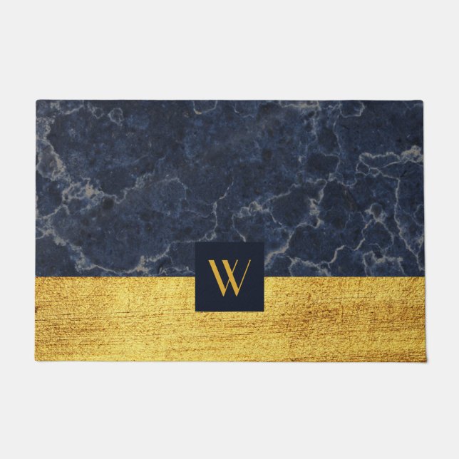Tapete Monograma Dourado Marble Elegante (Frente)