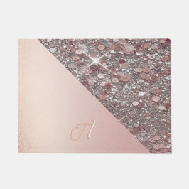 Tapete Monograma Elegante em Dourado Rosa