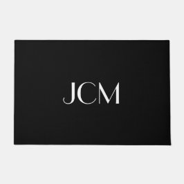 Tapete Monograma inicial branco em preto