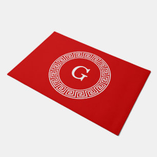 Tapete Monograma Inicial do Quadro-chave grego Red What