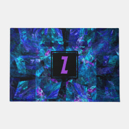 Tapete Monograma - Letra Inicial sobre Azul Luminoso