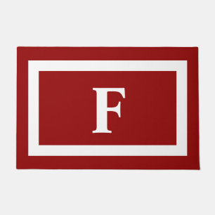 Tapete Monograma Moderno da Família Vermelha e Branca