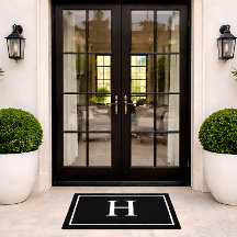 Monograma Moderno Elegante Preto