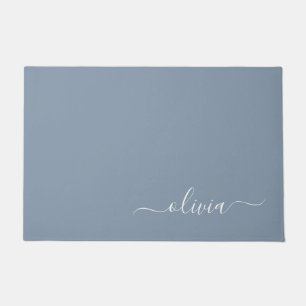 Tapete Monograma Moderno Minimalista Dusty Blue Elegante