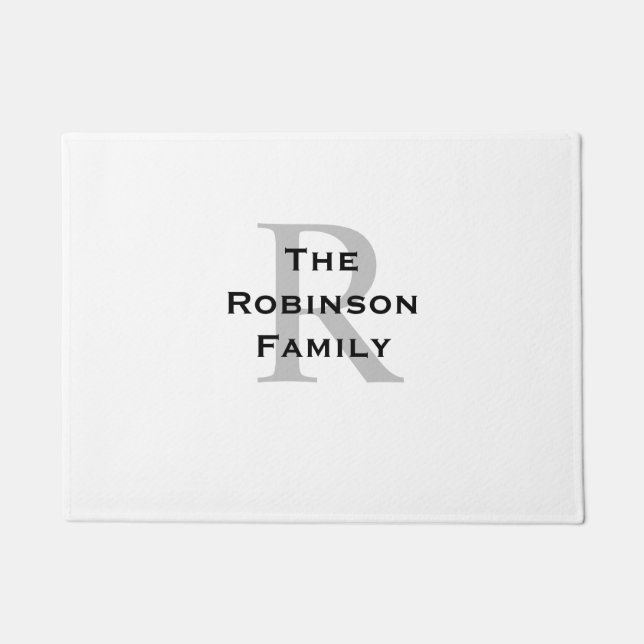 Tapete Monograma Nome Branco e Preto  (Frente)