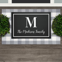 Monograma Personalizado Branco Preto Elegante Inic