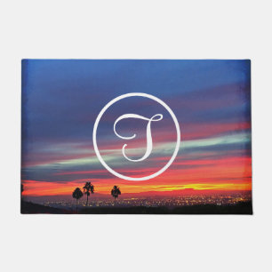 Tapete Monograma personalizado de fotografias cor azul e