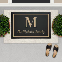 Monograma Personalizado de Tan Preto Elegante Inic