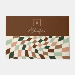 Tapete Monograma Personalizado do Quadro de Verificação c