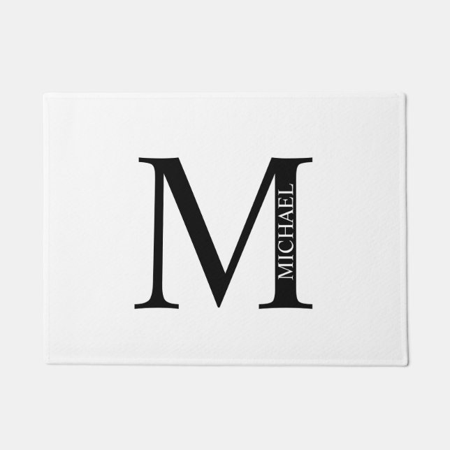 Tapete Monograma Personalizado e Porta de Nome (Frente)